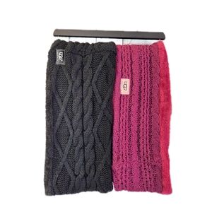 UGG Black and Fuchsia Infinity Scarves